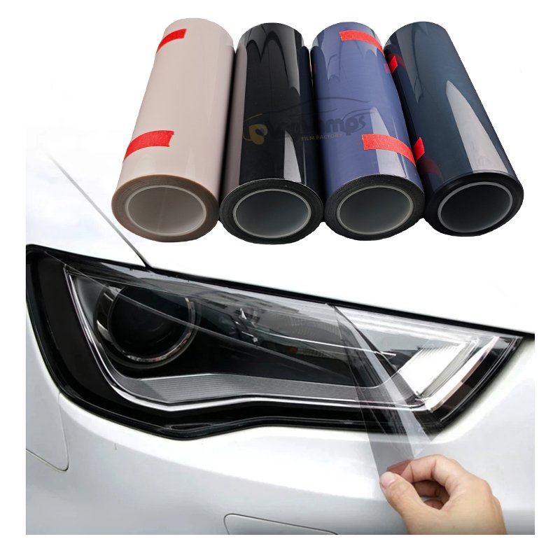 Hot Sale 60cmX15m Smoked Black Removable Tpu Car Headlight Ppf Tint Film
